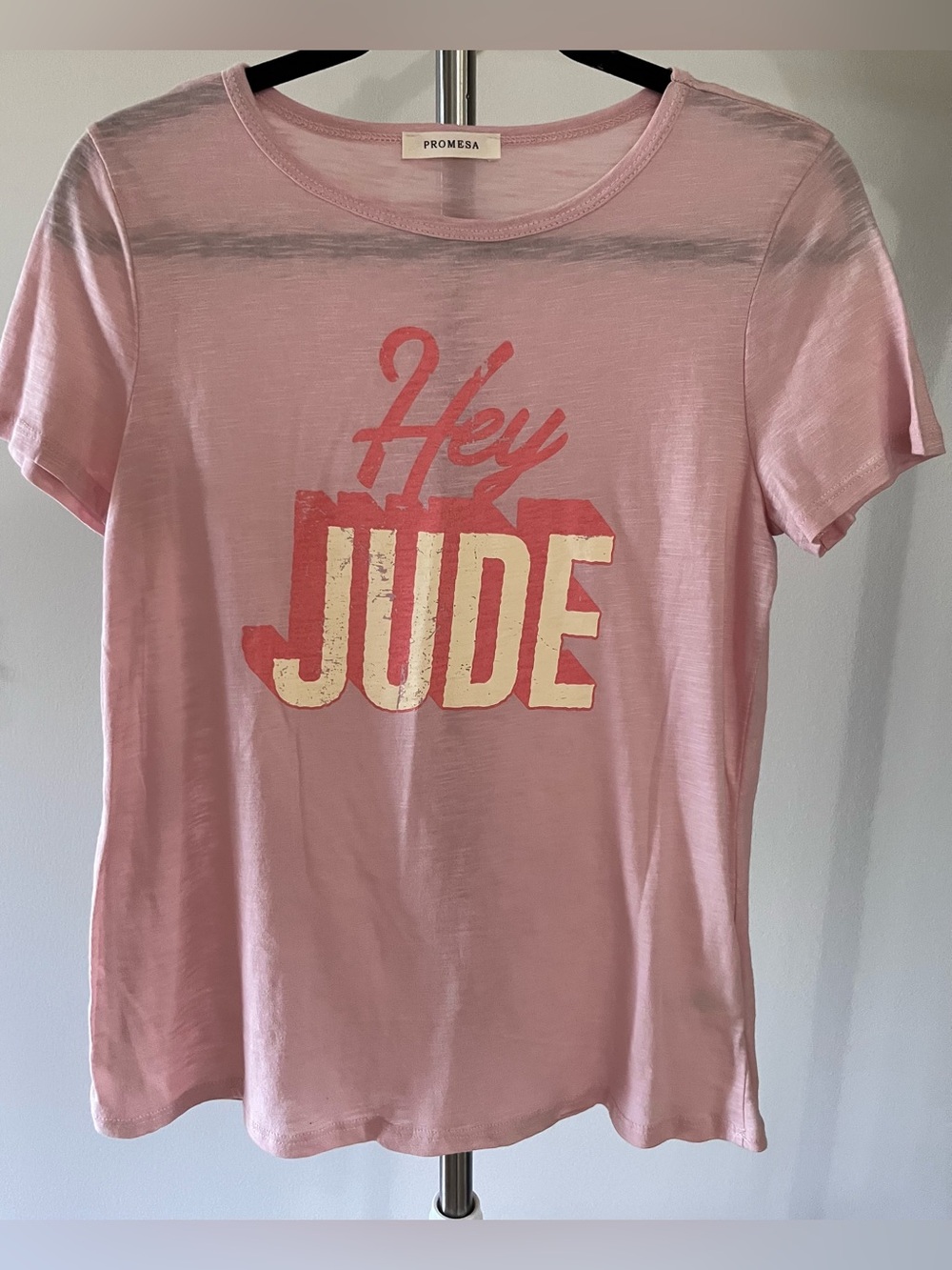 Women’s Pink Short sleeve relaxed fit Tee /Beatles “HEY JUDE” Size SMALL NWOT